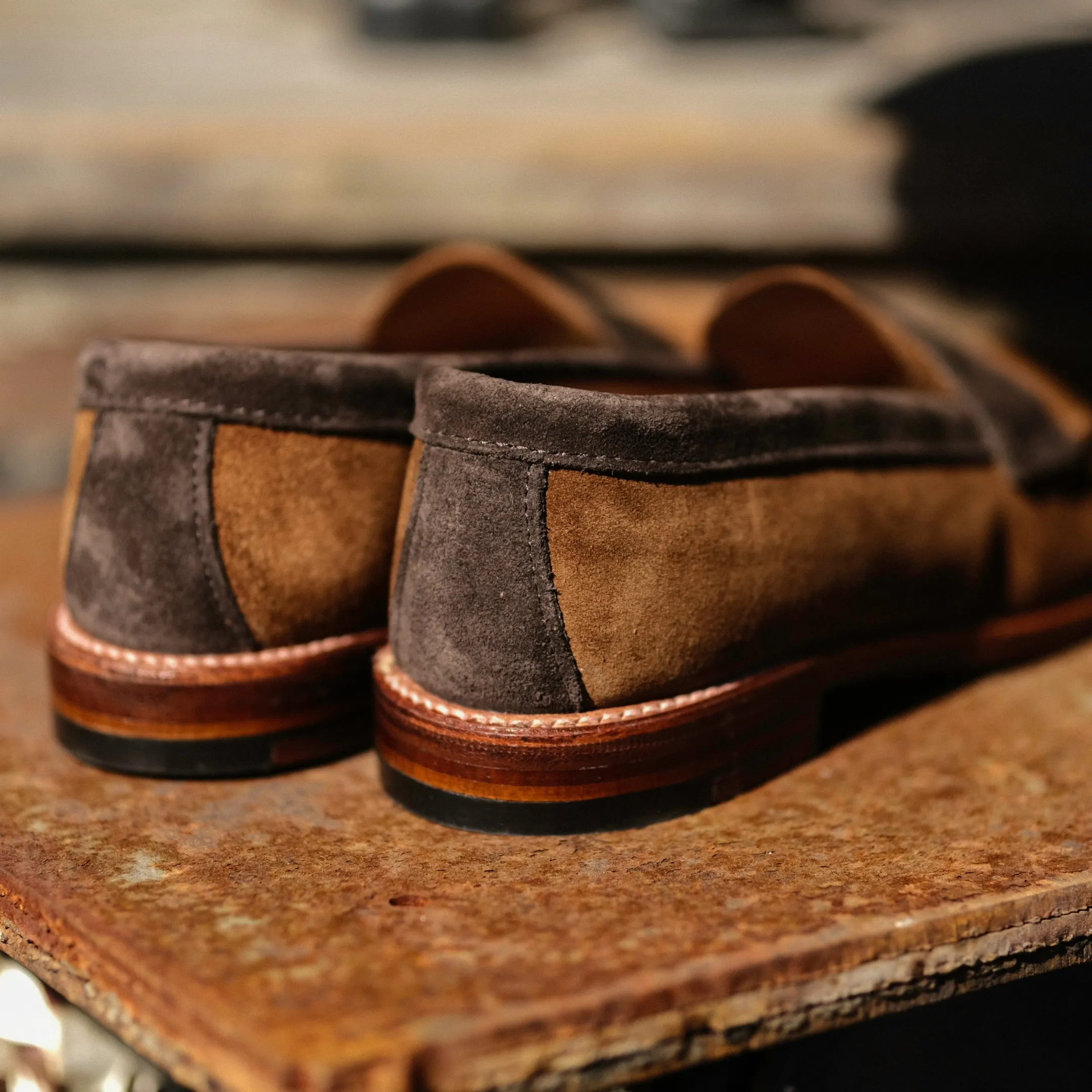 Alden x Brogue Unlined Two Tone  Handsewn Penny Loafer