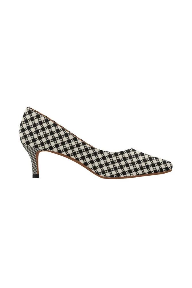 Circles in Squares Women's Pointed Toe Low Heel Pumps