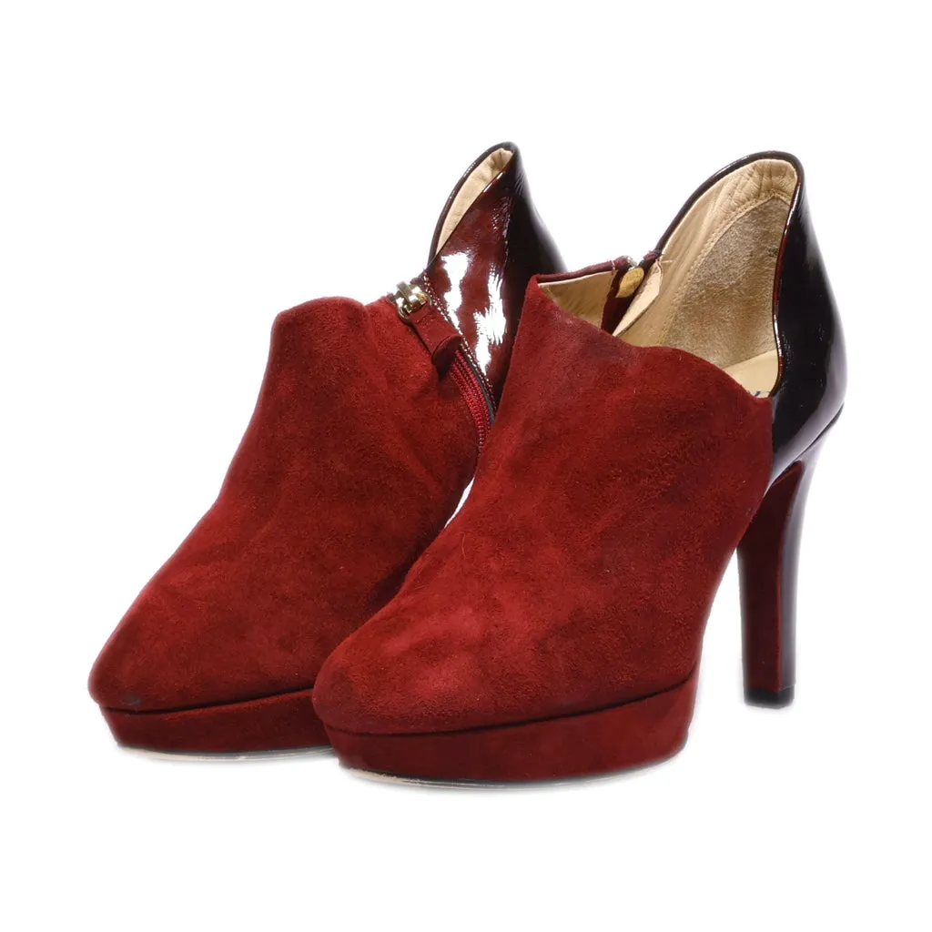 Clarks High-Heel Shoes Suede Red Colour For Women