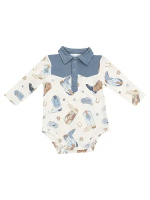 Cowboy Bodysuit, Cowboy Boots Blue