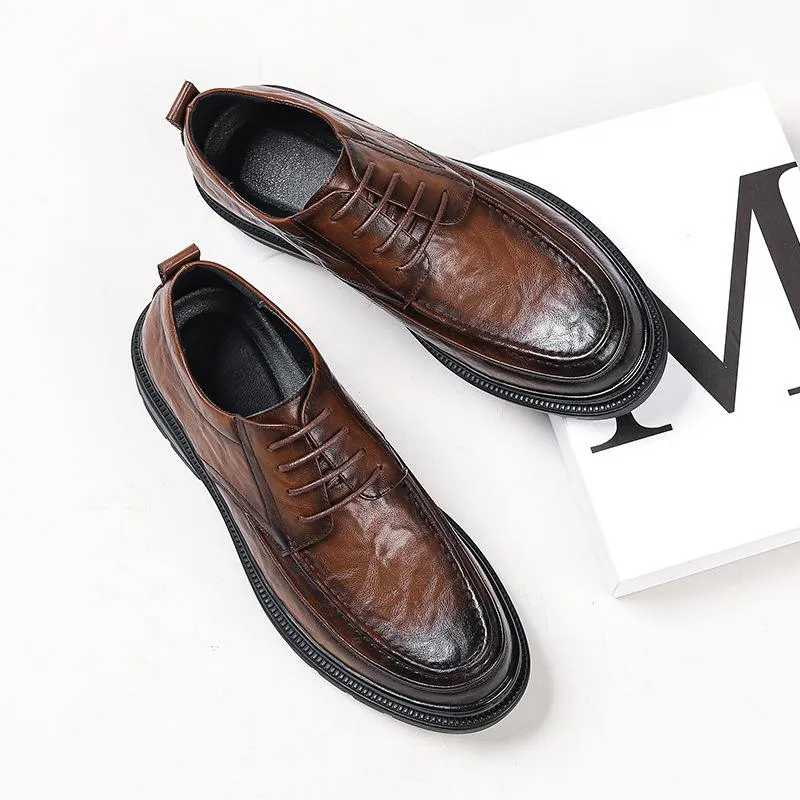 Men's Business Wide Toe British Style Casual Leather Shoes