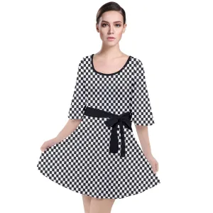 Mod Dress, Black Checker Dress, Checker mini Dress, GOGO Dress, Vintage inspired dress, Checker Print Dress, Checker Mini Dress
