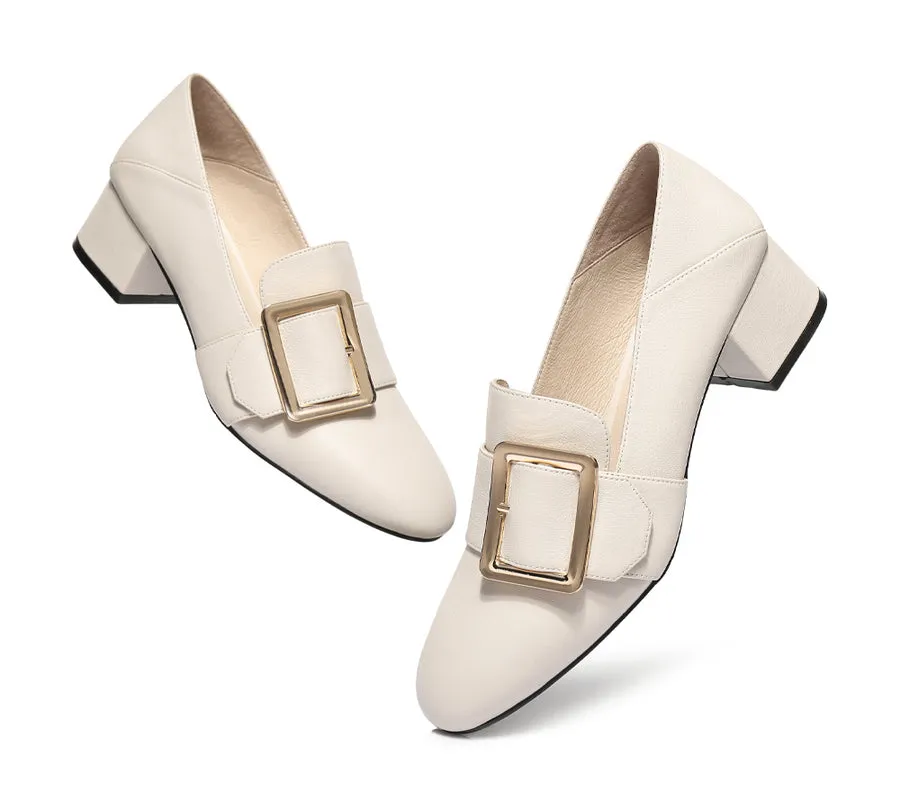 TARRAMARRA Low Block Leather Heels Sammi