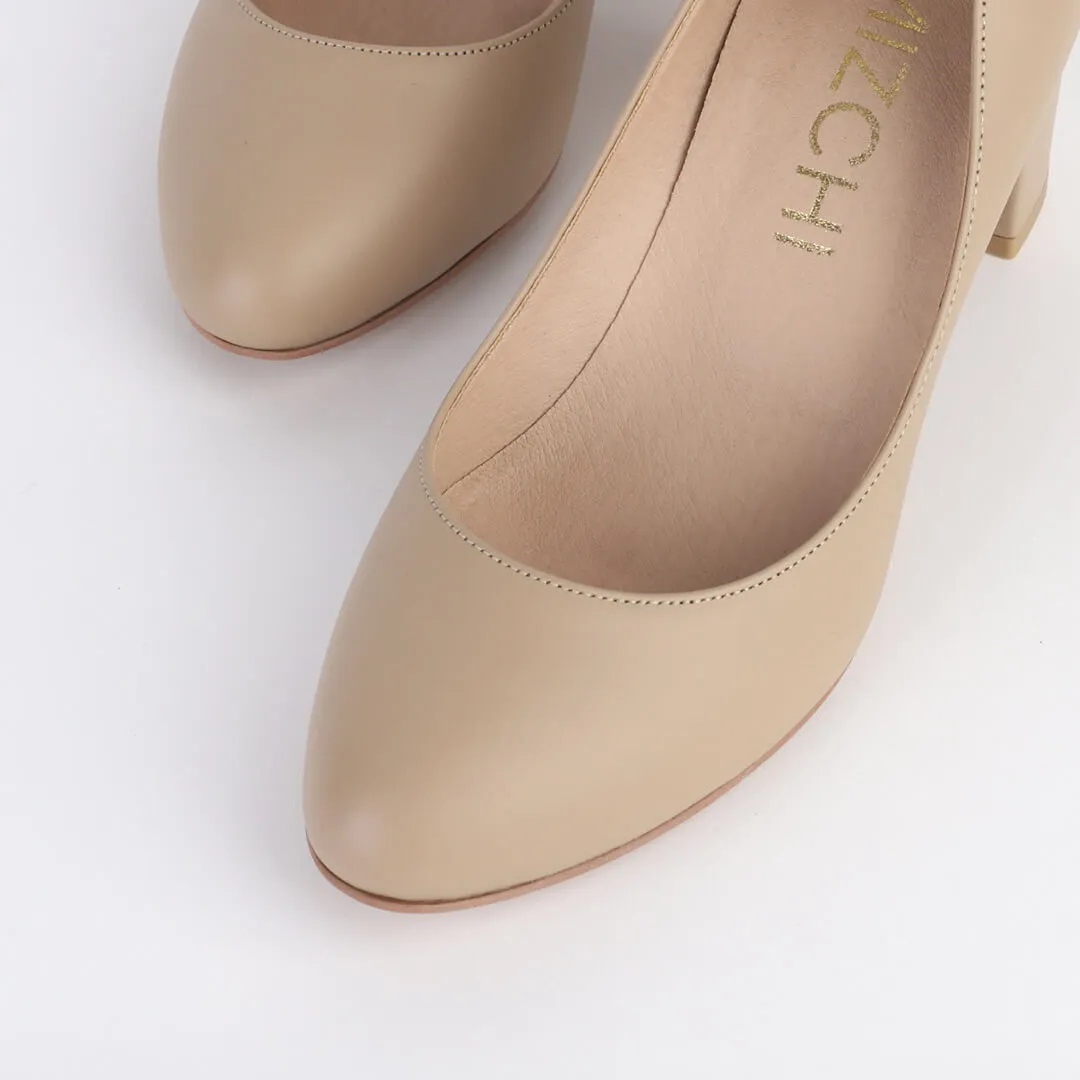 *UK size 2 - DEBBIE - beige, 8cm heels