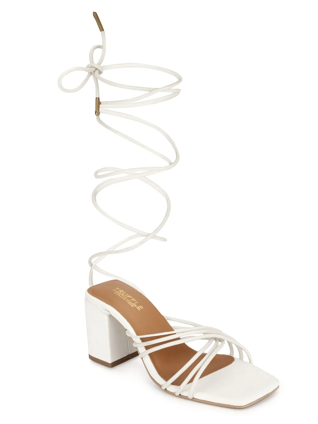 White PU Strappy Block Heel Sandals (TC-ST-1235-WHTPU)